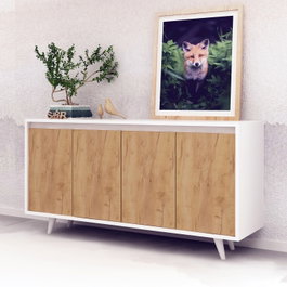 Hanah Home Nossa Consola Roble y Blanco